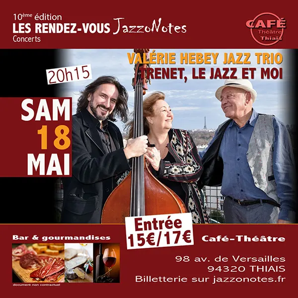 Achetez vos places : Valérie Hebey Jazz Trio - Concert du Samedi 18 Mai 2024